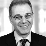 office worker headshot in black and white